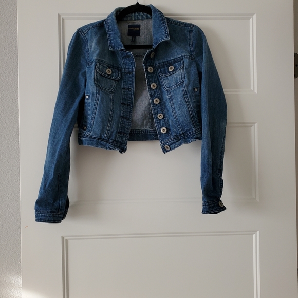 Cropped Jean Jacket, blue Highway  Jeans medium womens jacket - Picture 1 of 3